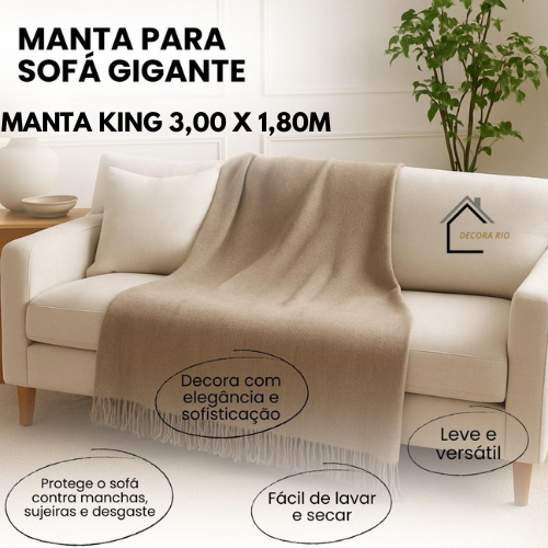 Manta Para Sofá King Luxo Super Gigante 300 X 180 mts Tipo Capa de Sofá