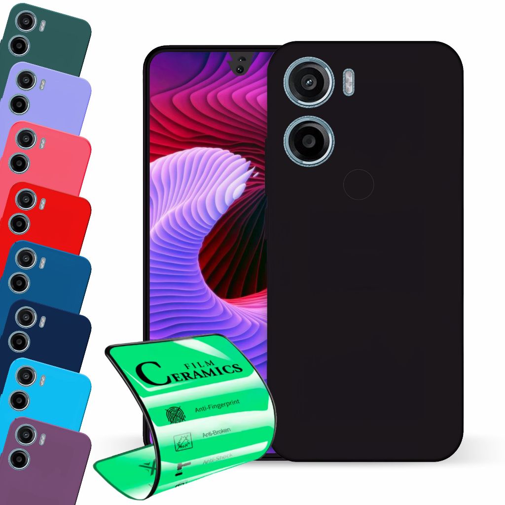 Capa Capinha Anti Queda Aveludada + Película Para Motorola G06 em Oferta na Shopee