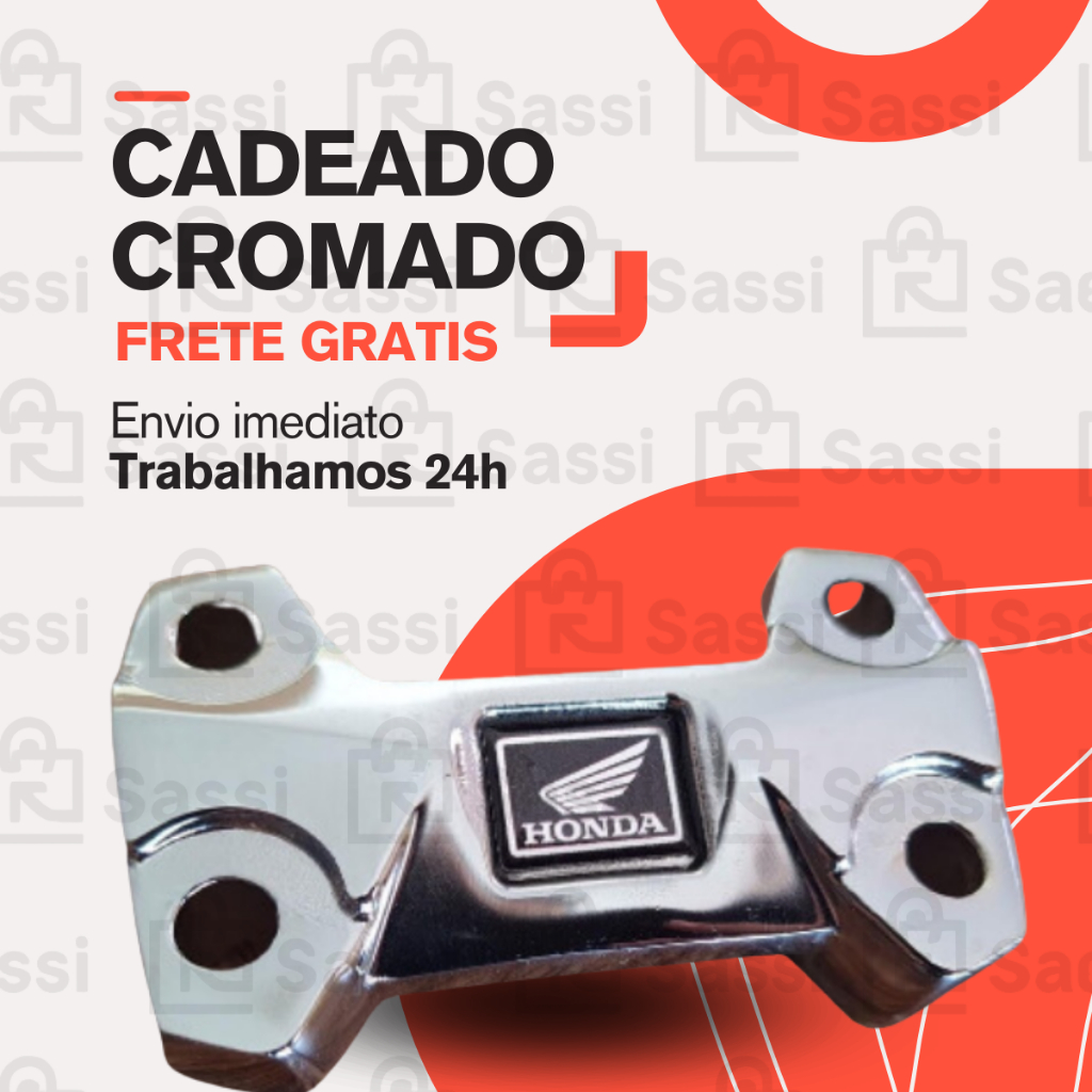 Mancal Mesa Cadeado do Guidao Titan Fan Start Cg 150 160 PRETO + Selo MODELO 2025/26
