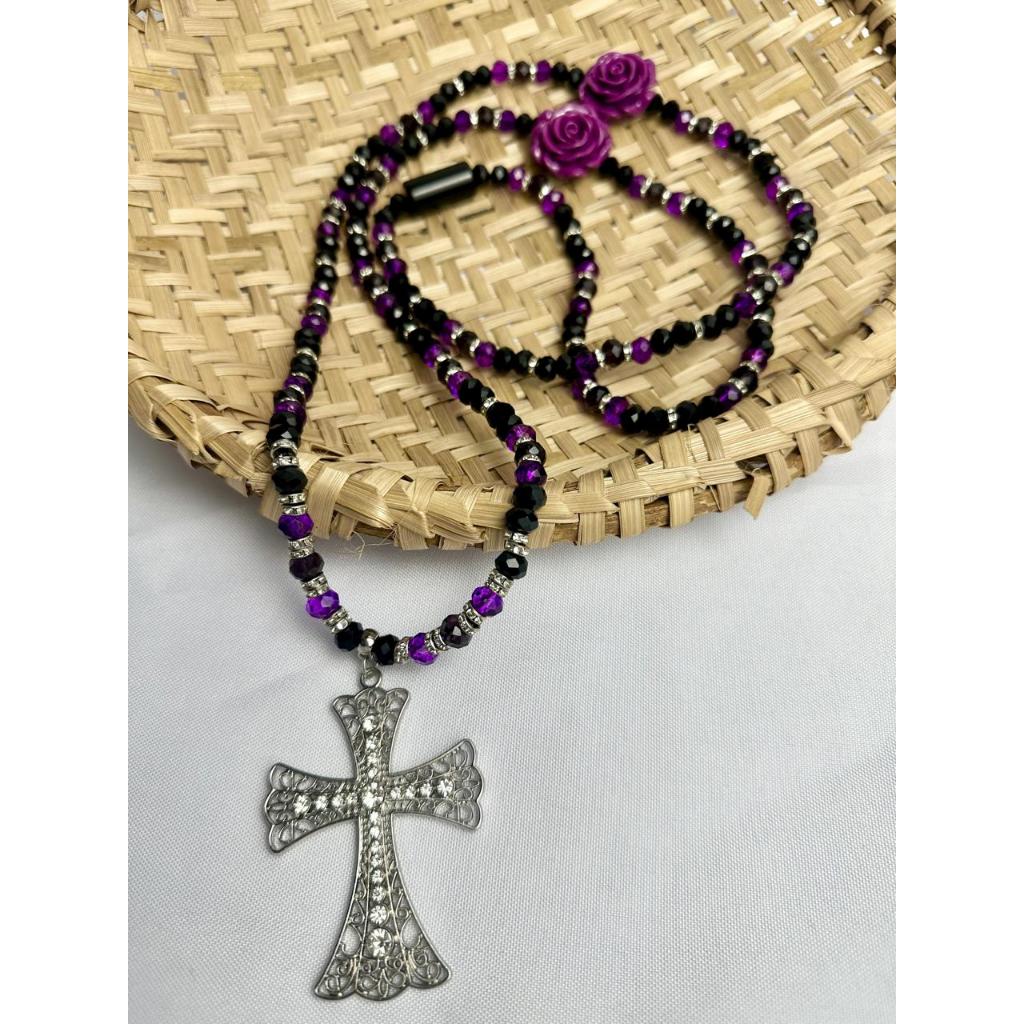 Guia Pombagira colar fio de conta Maria Mulambo Maria Farrapo Maria Quiteria, Cristal