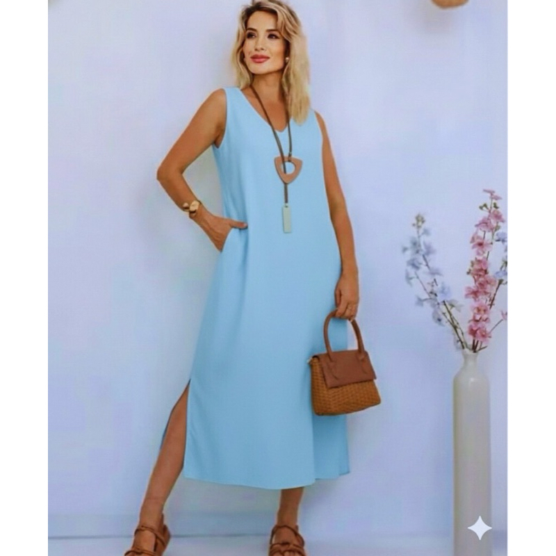 VESTIDO MIDI EM LIHNO PREMIUM, VERÃO 2026, - LOOK PARA ARRASAR! — imagem 2 de 2