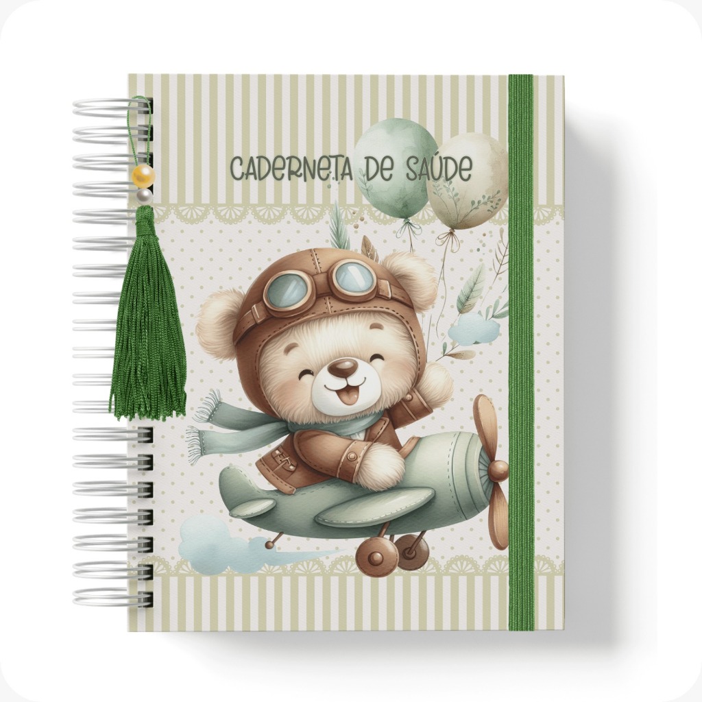 Caderneta de Vacina  PERSONALIZADA COM NOME para menino ATUALIZADA Ursinho em Oferta na Shopee