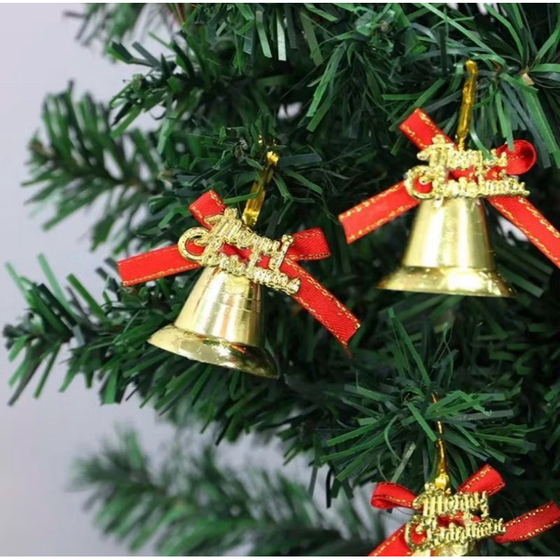 ENFEITE LAÇO SINO COM 12 PEÇAS | TAM.: 3CM | DECORAÇÃO DE ÁRVORE DE NATAL | CENÁRIO | FESTA | FANTASIA | SINO | SININHO