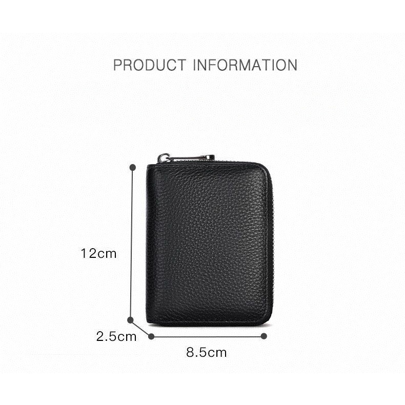 Carteira Porta Cartões De Couro PU – Bolsa Para Cartão Com Zíper — imagem 2 de 2