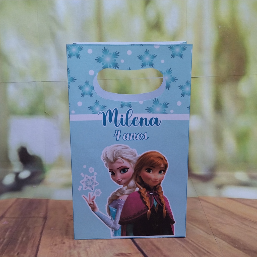 Sacolinha P Personalizada Tema Frozen - Caixinhas para Festa Frozen - Lembrancinha para Festa Infantil