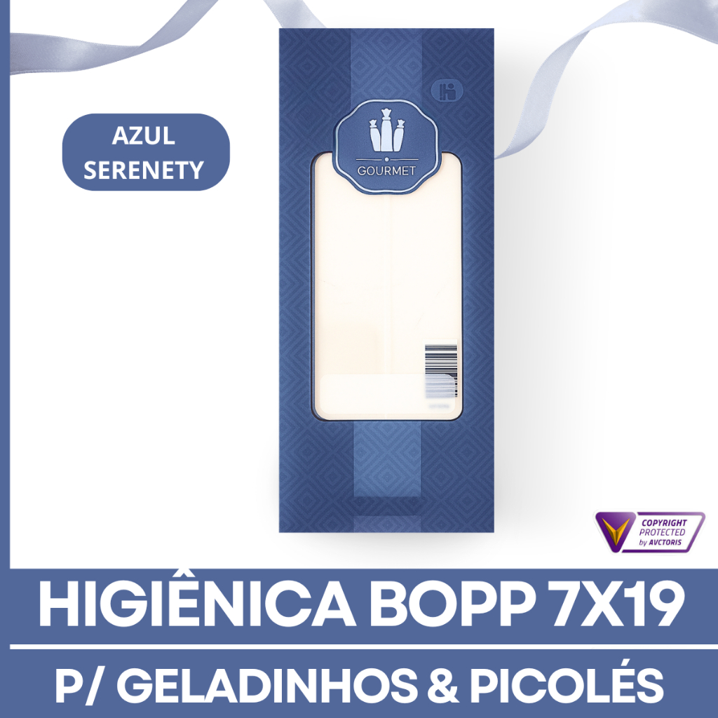 Embalagem BOPP Profissional - Geladinho Gourmet - 7x19 - Azul Claro