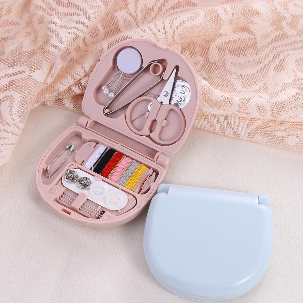 Mini Kit de Costura de Viagem com Bolsa, Agulhas e Linhas para Emergência