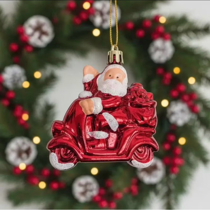 ENFEITE NOEL NA MOTO | NATALINO | TAM.: 17X7CM | DECORAÇÃO DE ÁRVORE DE NATAL | ENFEITE DE PENDURAR | PORTA | PAPAI NOEL