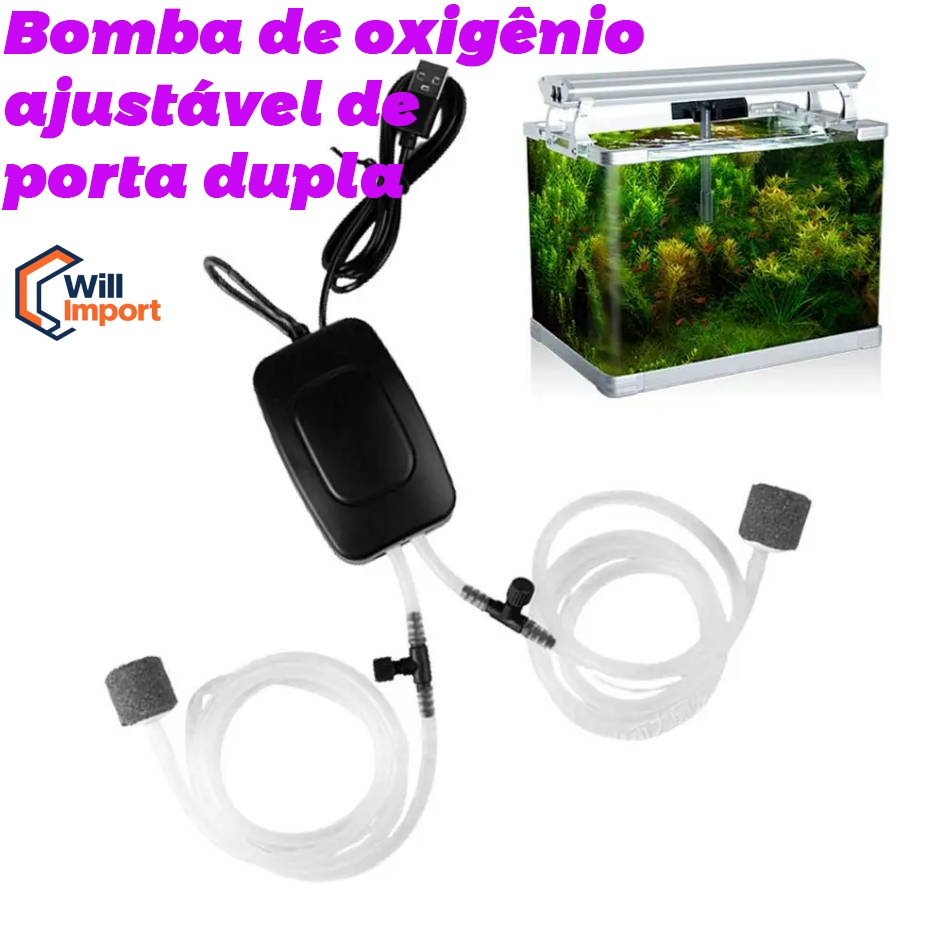 Bomba de Aquário USB Portátil para Oxigenação Eficiente e Econômica em Tanques de Peixes de Água Doce e Salgada em Oferta na Shopee