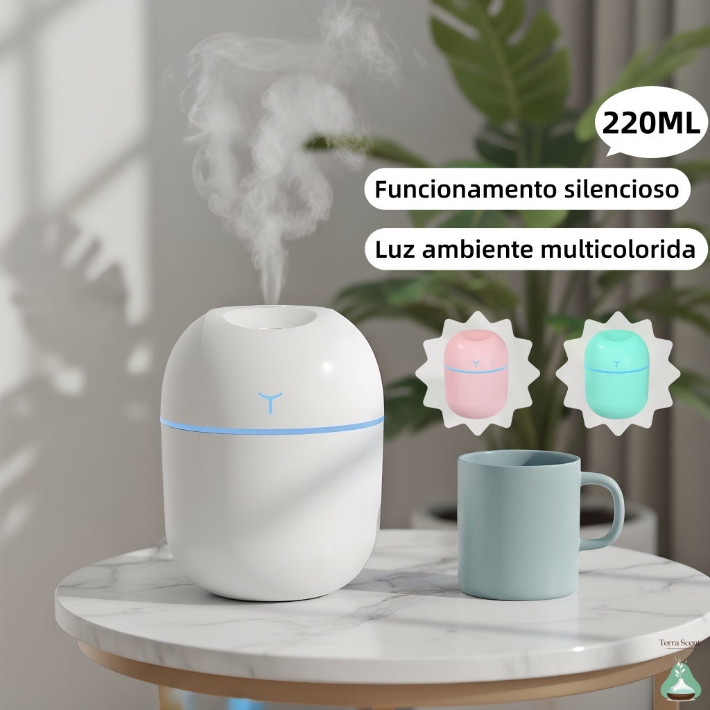 Umidificador Difusor Aromatizador Portátil Usb Led Aromatizador