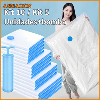 Kit 10/5 Saco a Vacuo Organização de Roupas 110x70 Mala Viagem Guarda Roupa Bomba Manual em Oferta na Shopee