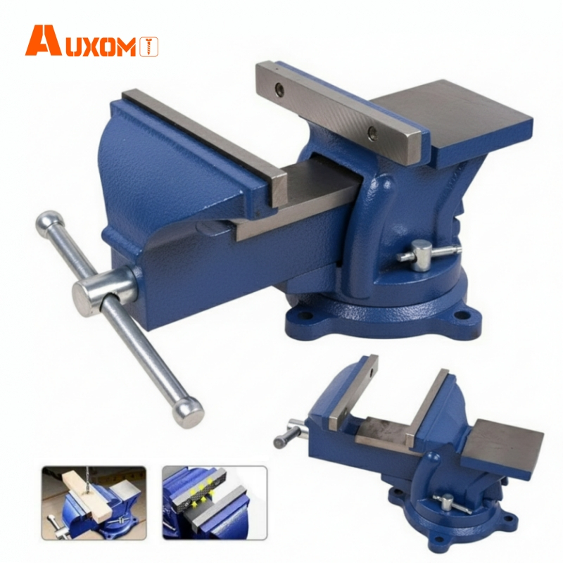 AUXOM Torno Morsa de Bancada 5" 125 mm Giratória C/ Bigorna Sparta-12.5KG