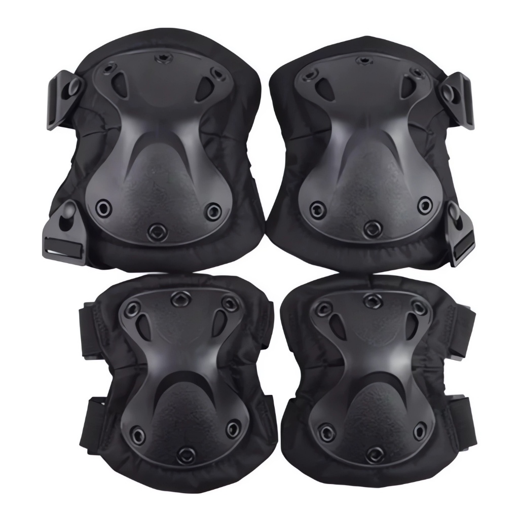 Kit Joelheira E Cotoveleira Tatica Operacional Airsoft Capa De Proteção Esportiva Para Trabalho Patinação