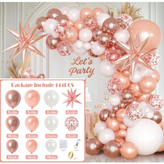 144 Peças Balões Kit Com Flores Para Decoração de Festa Banquetes M1084 em Oferta na Shopee