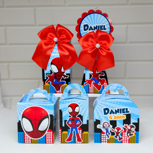 KIT FESTA HOMEM ARANHA   CAIXINHAS PERSONALIZADAS lembrancinhas para festas PEGUE E MONTE