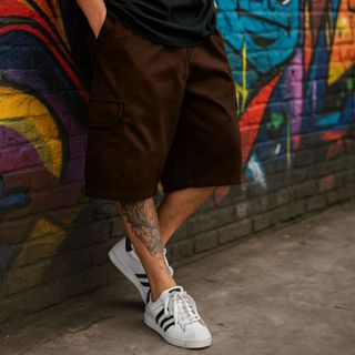 Bermuda Cargo Skate Casual Streetwear Baggy Oversize Skatista Elastico na Cintura em Oferta na Shopee