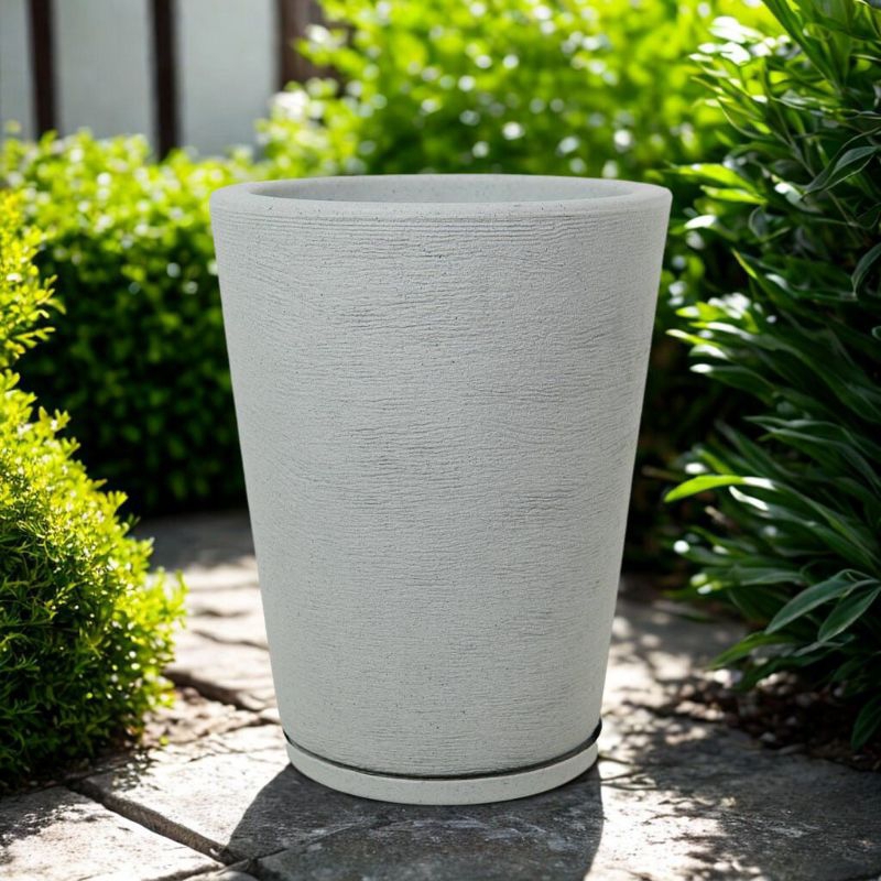 Vasos Para Plantas ( com prato ) 28x23x17 Coluna Escovada Red n•1 / PARA PLANTAS PEQUENAS