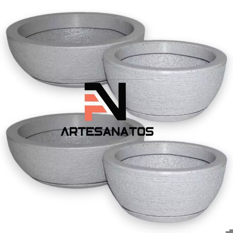 Kit 4 Vasos Bacia n•1 13x26/ Bacia n•2 13x34 Para Plantas Orquídeas ( com prato )