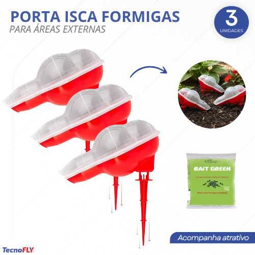 Kit 3 Porta Isca Barreira Contra Formiga Cortadeira P/ Jardim