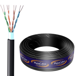 Cabo Cftv Blindado Dupla Capa 4 Vias 100mt Externo Preto p/ Camera de Segurança em Oferta na Shopee