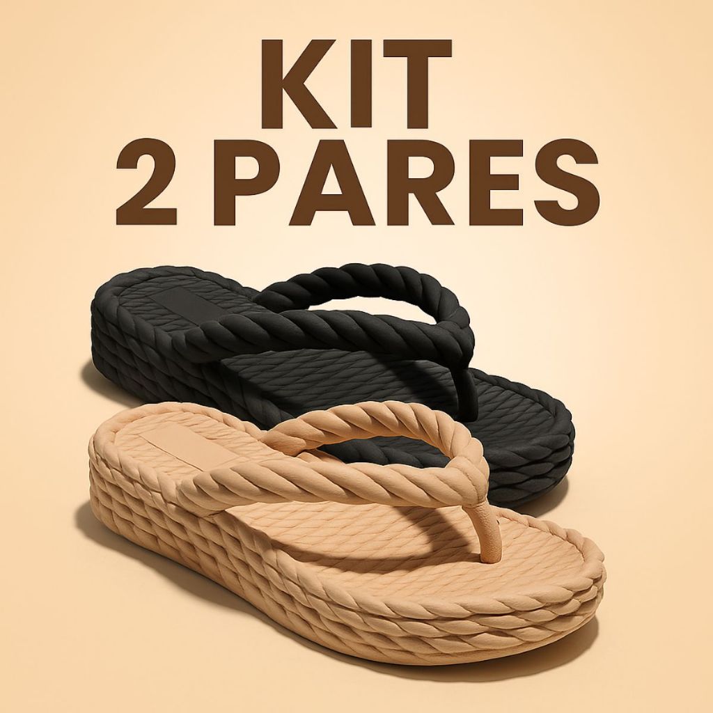 Kit 2 Pares Chinelo Plataforma Nuvem Sandalia Feminino 3 Tranças Casual Estilo Piccadilly Ortopedica em Oferta na Shopee