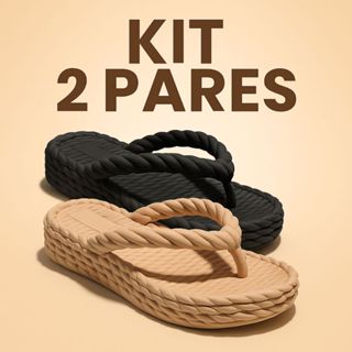 Kit 2 Pares Chinelo Plataforma Nuvem Sandalia Feminino 3 Tranças Casual Estilo Piccadilly Ortopedica em Oferta na Shopee