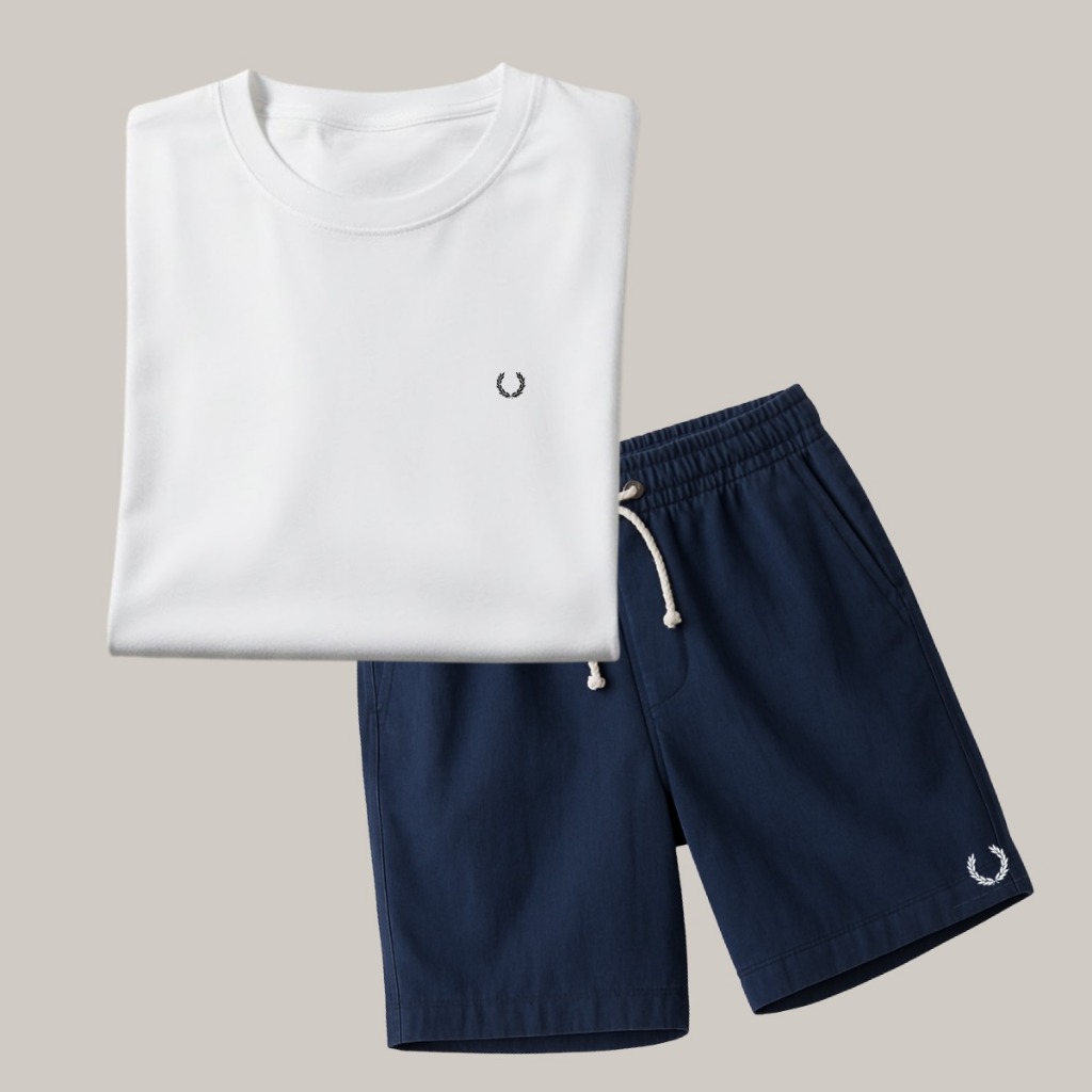 Kit Masculino Camiseta e Bermuda Linho Estampa Premium Lançamento