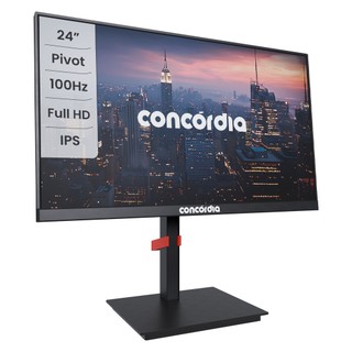 Monitor Concórdia P2402 de 24 polegadas, IPS, com pivô