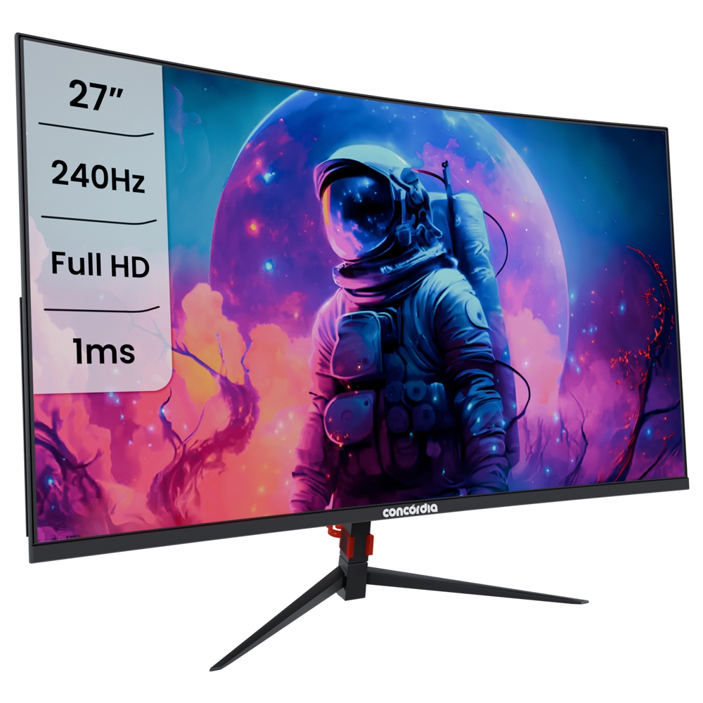 Monitor Concórdia Gamer Curvo 27'' CZ270F 240hz Led Full HD 1ms 2HDMI 2DP Freesync Premium sRGB 99% em Oferta na Shopee