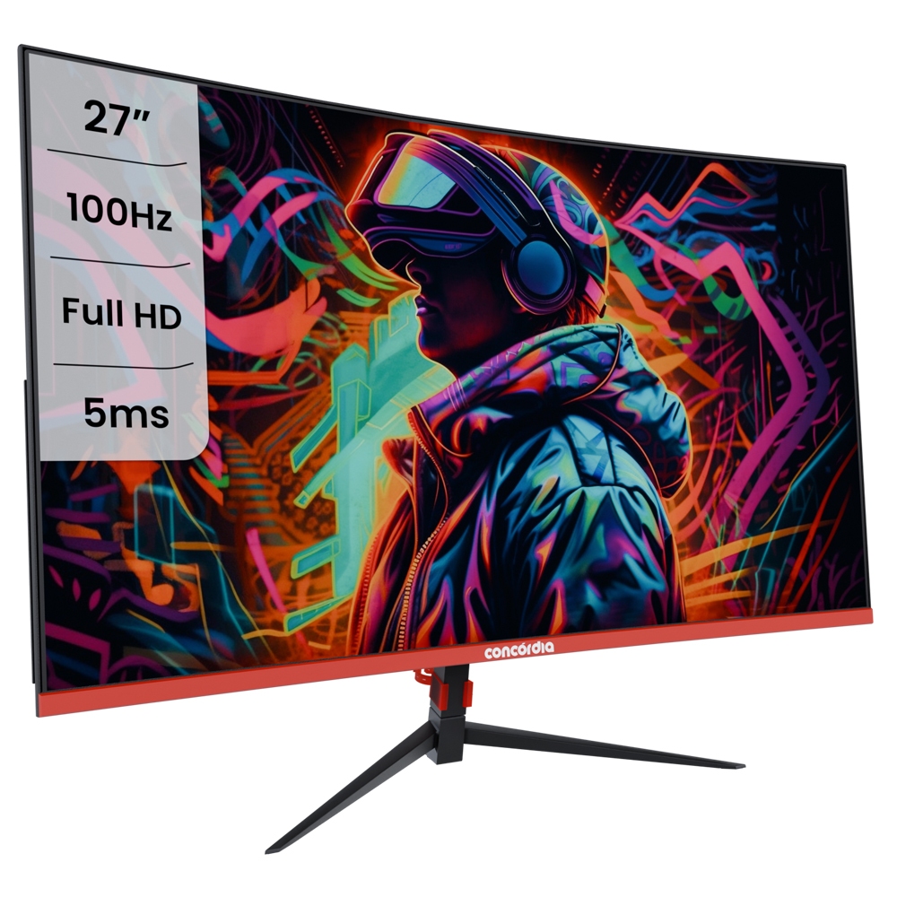 Monitor Concórdia Gamer Curvo 27'' CZ270F 100HZ LED FULL HD HDMI VGA SRGB 99% em Oferta na Shopee