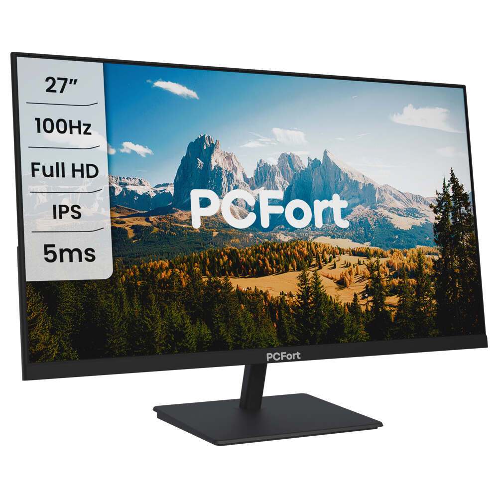Monitor Empresarial PCFort T2710 27" IPS Full HD 100 Hz - HDMI - VGA - VESA em Oferta na Shopee