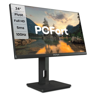 Monitor PCFort T2422 24" 100hz Led Full HD - HDMI - VGA - PIVOT com ajuste de altura em Oferta na Shopee