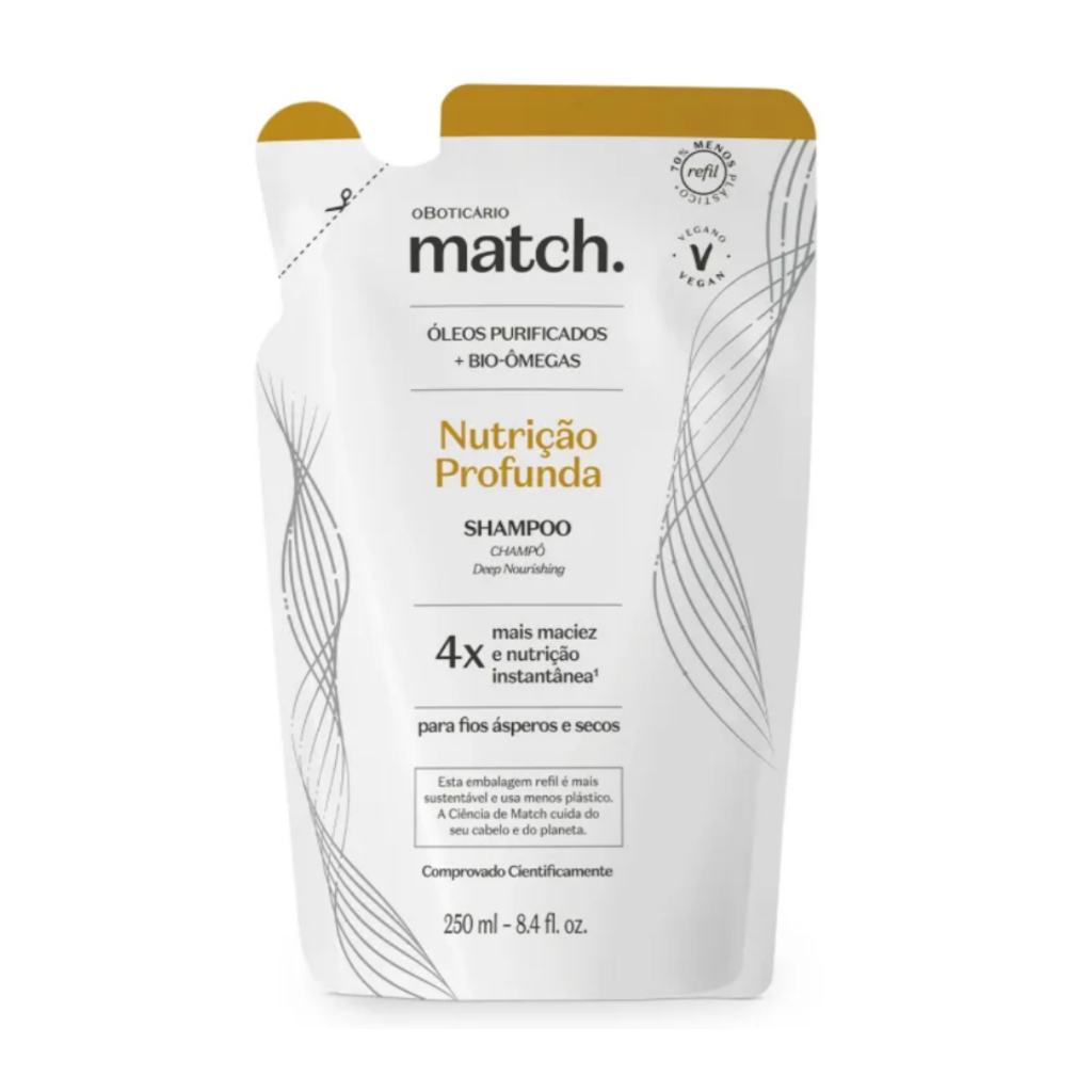 Refil Shampoo Match Nutrição Profunda 250ml O Boticario