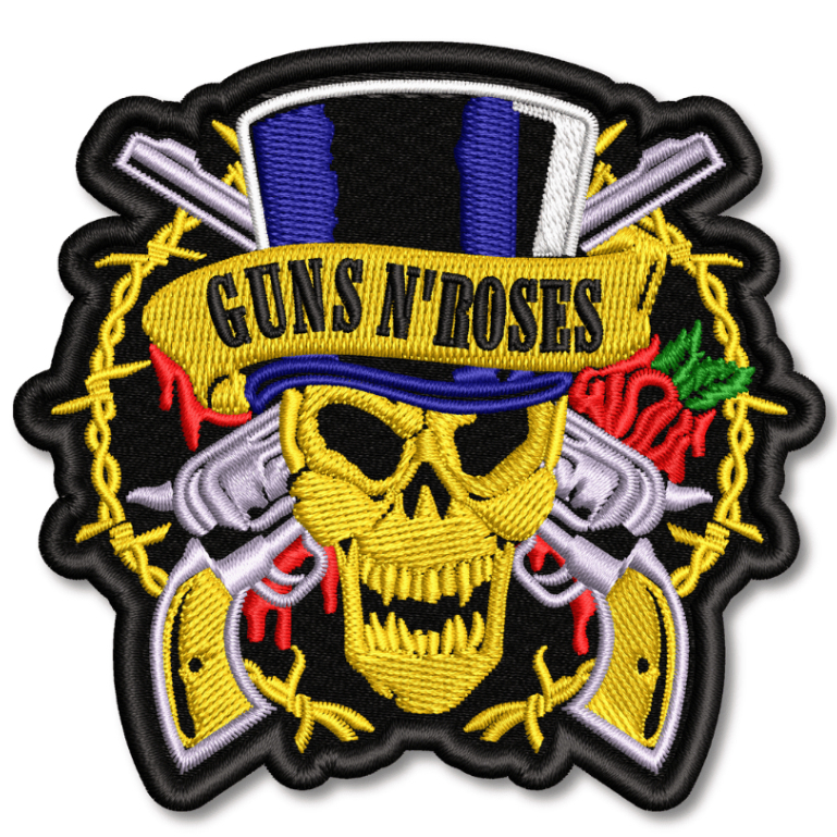 Patch Bordado Guns N Roses Banda Rock Guns N' Roses Termocolante e Velcro