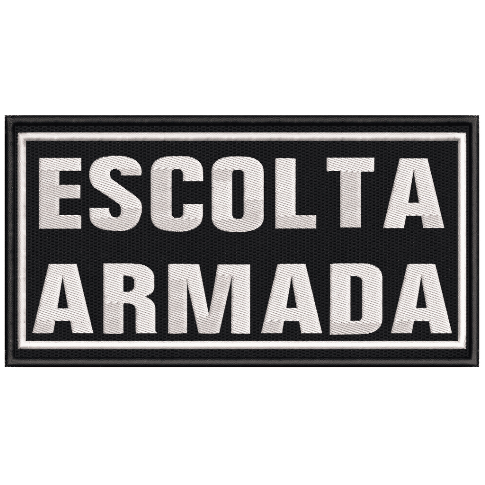 Patch Bordado Escolta Armada 20cm Termocolante Ou Para Costura Velcro Alta Qualidade Profissional