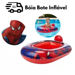 Boia Bote Infantil Inflável com Fralda do Homem Aranha Para Piscina Rio Lagoa Praia