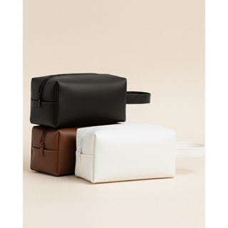 Necessaire Bolsa de Mão Feminina Masculina Couro Sintético Impermeável Estojo Organizador Grande Viagem Cosméticos Banho em Oferta na Shopee