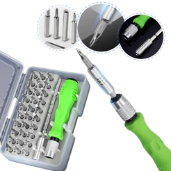 Kit Jogo Chave Fenda de Precisão Multiuso 32 Pcs Maleta LE-1921 ideal para Presente
