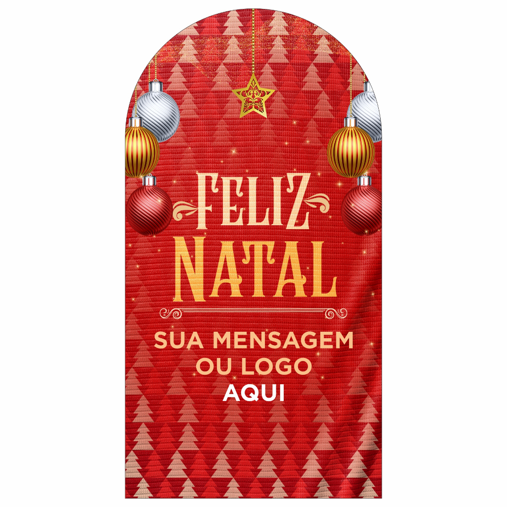 Painel Vertical Romano Feliz Natal Papai Noel  Festa Natalina  - 200x100 CM