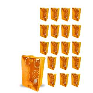 kit 50 Caixas de Luz 4x2 Reforçada P/ Tomada Interruptor Embutir Amarelo/Preto. Reforma, Construção, Elétrica em Oferta na Shopee
