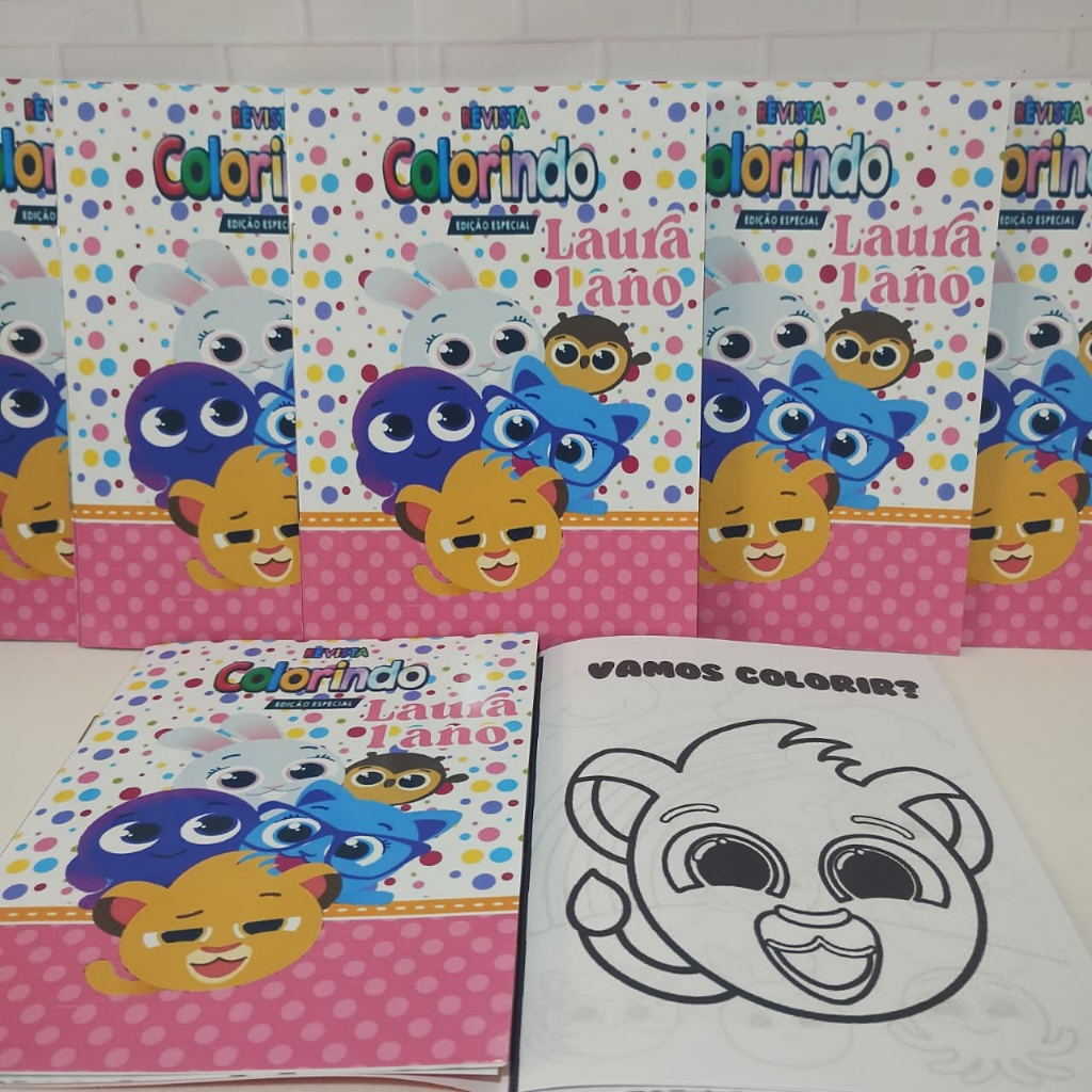 Lembrancinha Bolofofos Personalizada de Aniversário Livrinho para Colorir Festa Infantil
