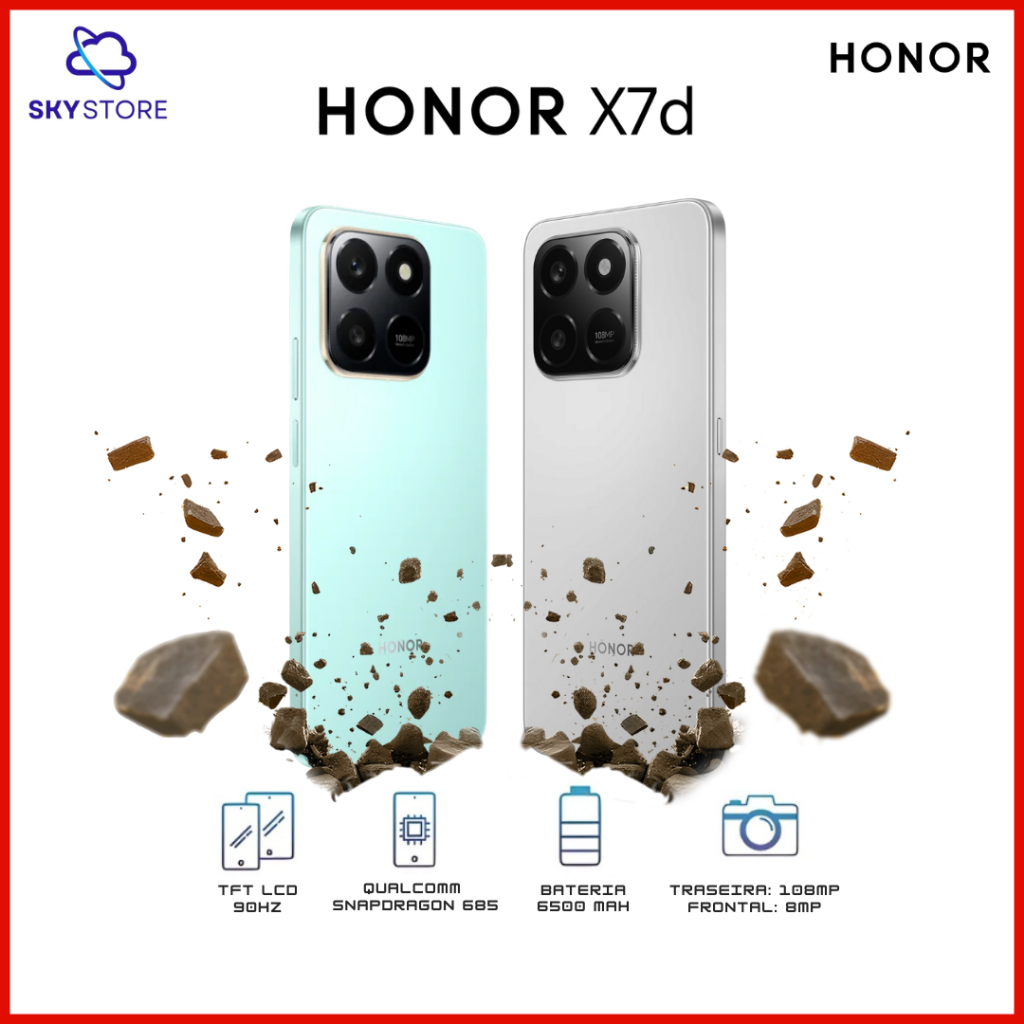 HONOR X7d 4G, 256GB / 8GB RAM, Processador Qualcomm Snapdragon 685,  Câmera 108MP, Bateria 6500mAh, Versão Global em Oferta na Shopee