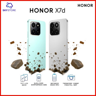 HONOR X7d 4G, 256GB / 8GB RAM, Processador Qualcomm Snapdragon 685, Câmera 108MP, Bateria 6500mAh, Versão Global