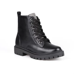 Coturno Feminino Domidona Tratorado Cano Curto Zíper Strass Preto