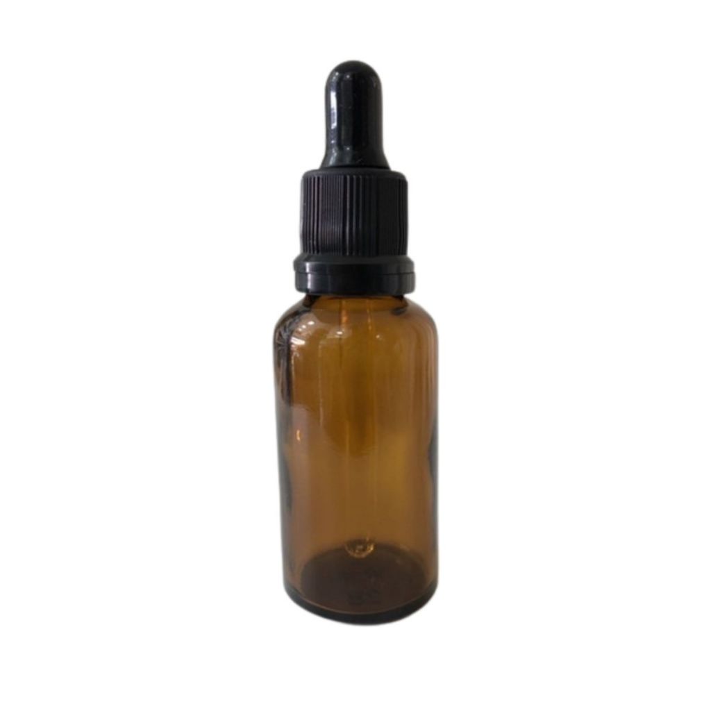 Kit 05 Unidades Frasco Vidro Âmbar Conta Gota Cânula Vidro 30mL