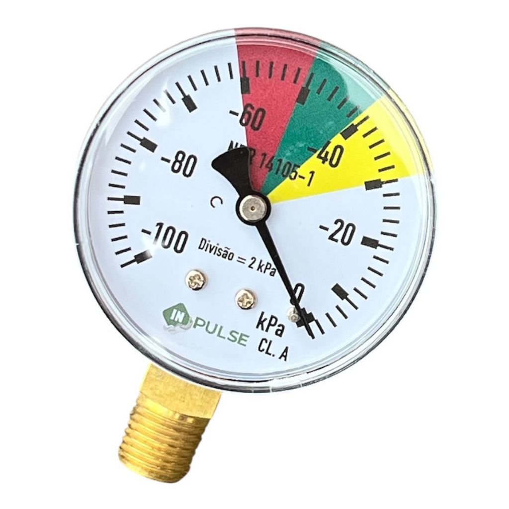 Vacuômetro Analógico 100 Kpa Seco Para A Ordenha