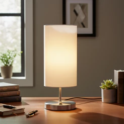 Abajur Luminária de Mesa Redondo Com Interruptor Com Cúpula algodão Casa canto Sala Quarto cabeceira de cama escritório
