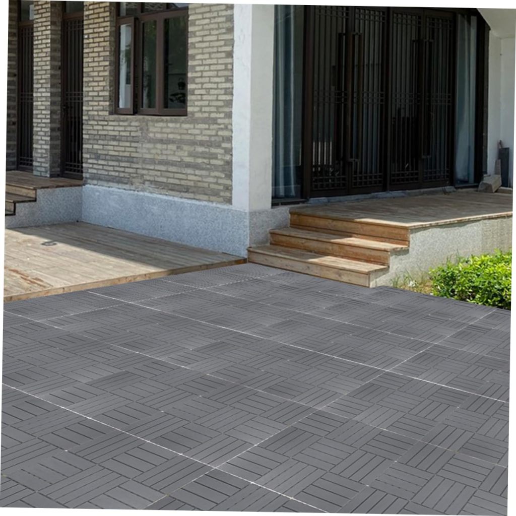 Deck Modular Plástico Listrado 30x30cm Cor Cinza Claro em Oferta na Shopee