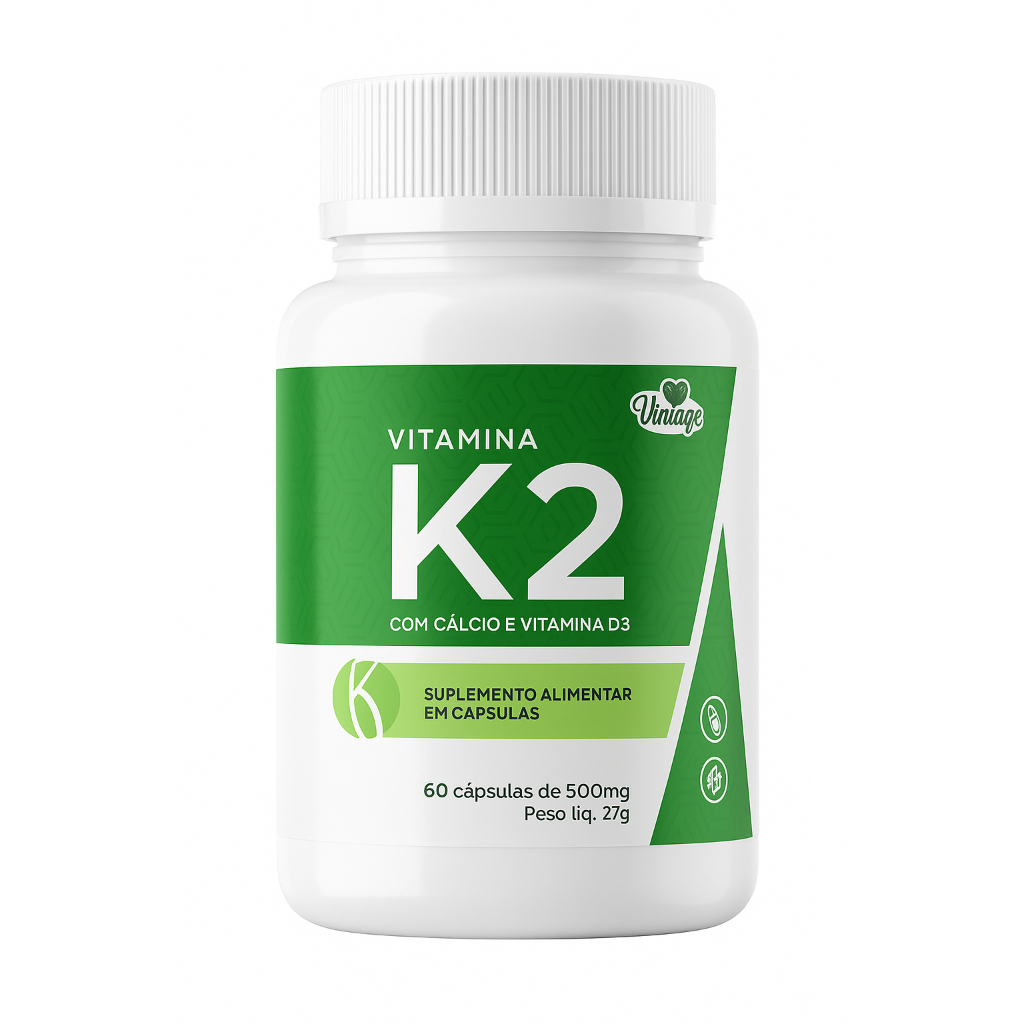 Vitamina K2 Mk7 Cálcio + vitamina D3 60 capsulas PROMOÇÃO-80%OFF