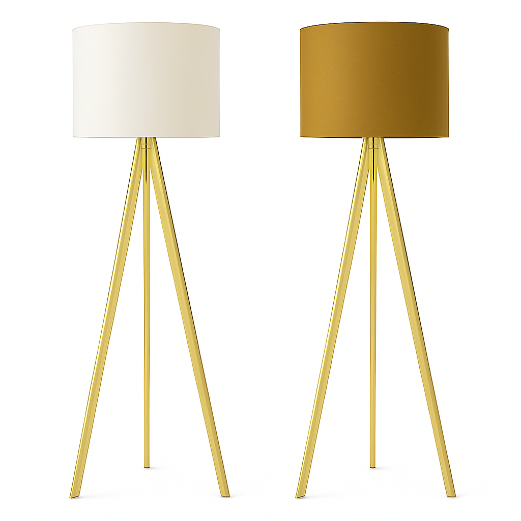 Abajur De Luxo Chão Tripé 1,50 Cm Premium Completo Cúpula Fiação Luminária De Piso Sala, Quarto, Escritório * em Oferta na Shopee